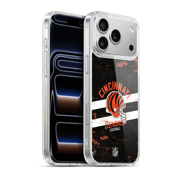 NFL Cincinnati Bengals Logo Art Helmet Distressed Soft Gel Case for Apple iPhone 17 Pro Max