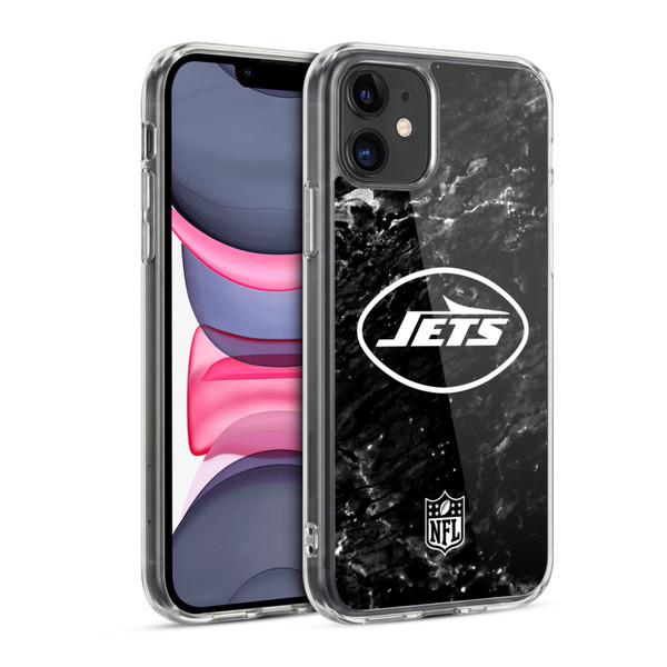 NFL New York Jets Artwork Marble Soft Gel Case for Apple iPhone 11