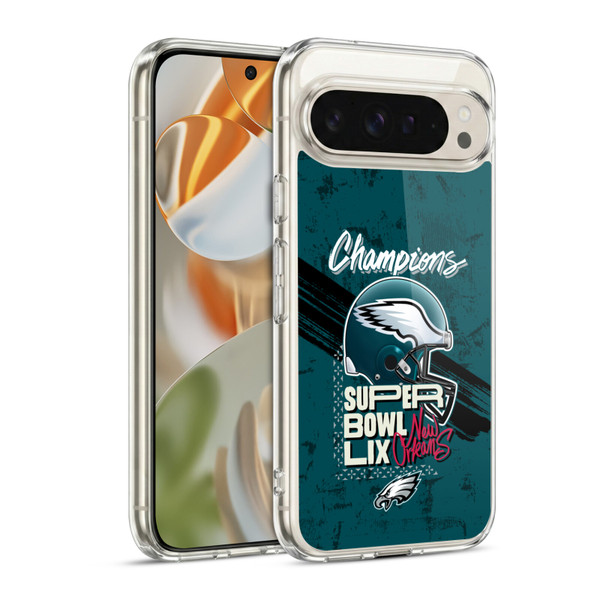 NFL 2025 Super Bowl LIX Champions Eagles Helmet Soft Gel Case for Google Pixel 9 / Pixel 9 Pro