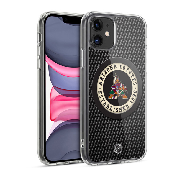 NHL Arizona Coyotes Puck Texture Soft Gel Case for Apple iPhone 11
