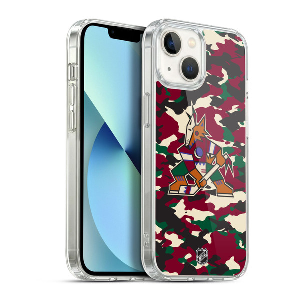 NHL Arizona Coyotes Camouflage Soft Gel Case for Apple iPhone 13