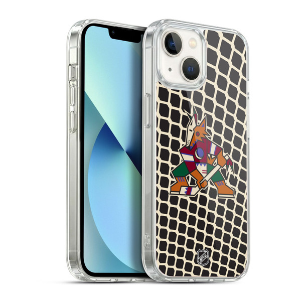 NHL Arizona Coyotes Net Pattern Soft Gel Case for Apple iPhone 13
