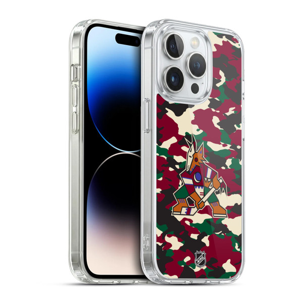 NHL Arizona Coyotes Camouflage Soft Gel Case for Apple iPhone 13 Pro & MagSafe