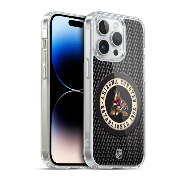 NHL Arizona Coyotes Puck Texture Soft Gel Case for Apple iPhone 13 Pro & MagSafe