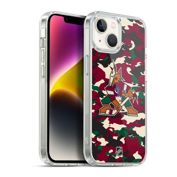 NHL Arizona Coyotes Camouflage Soft Gel Case for Apple iPhone 14