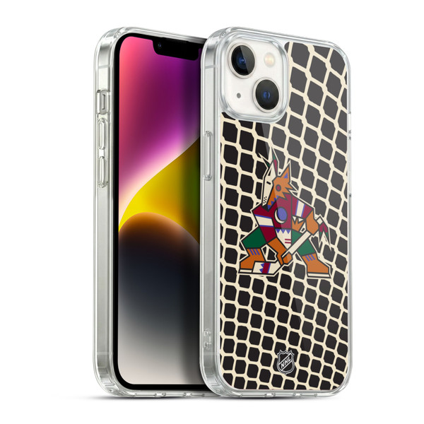 NHL Arizona Coyotes Net Pattern Soft Gel Case for Apple iPhone 14 Plus & MagSafe