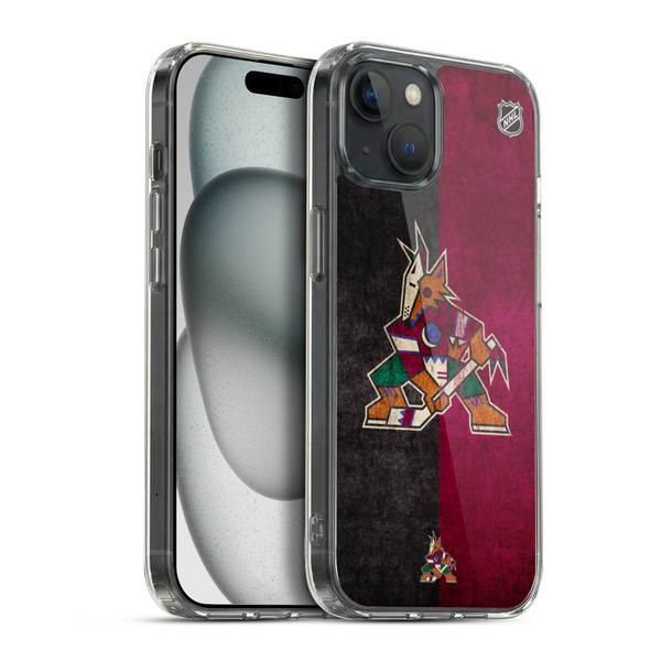 NHL Arizona Coyotes Half Distressed Soft Gel Case for Apple iPhone 15 Plus & MagSafe
