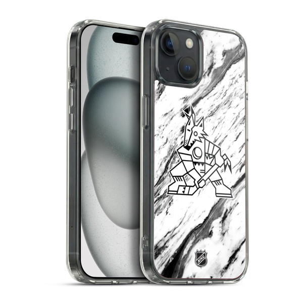 NHL Arizona Coyotes Marble Soft Gel Case for Apple iPhone 15 Plus & MagSafe