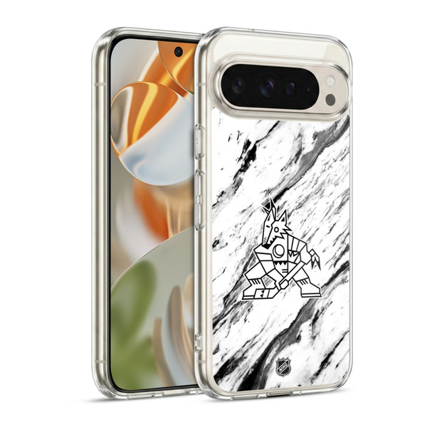 NHL Arizona Coyotes Marble Soft Gel Case for Google Pixel 9 / Pixel 9 Pro