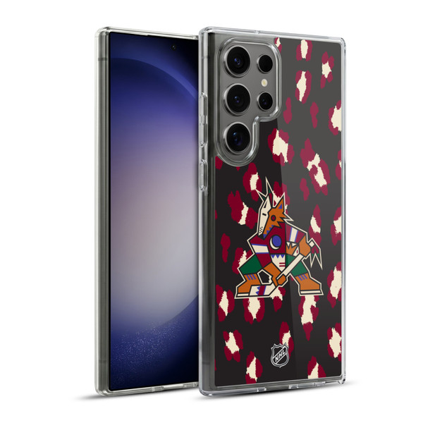 NHL Arizona Coyotes Leopard Pattern Soft Gel Case for Samsung Galaxy S23 Ultra 5G & MagSafe