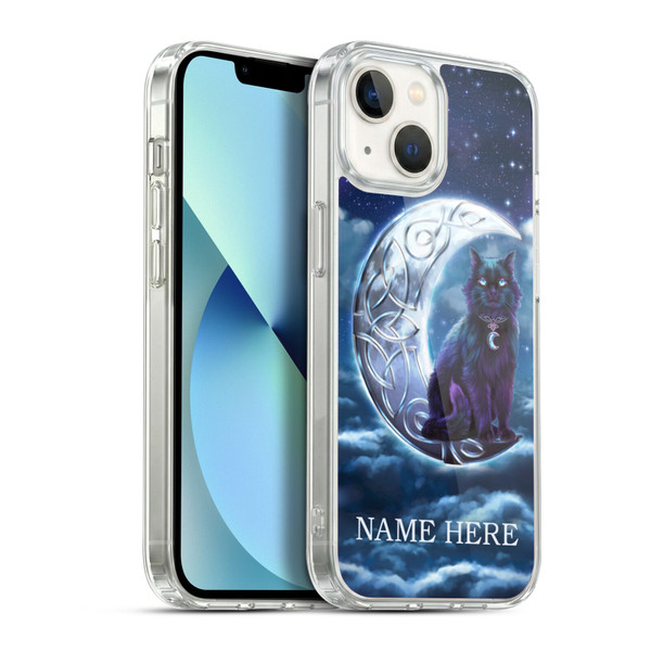 Custom Customised Personalised Brigid Ashwood Name and Initial Black Cat Soft Gel Case for Apple iPhone 13