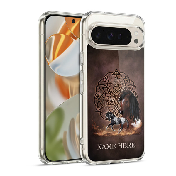 Custom Customised Personalised Brigid Ashwood Name and Initial Horse Soft Gel Case for Google Pixel 9 / Pixel 9 Pro