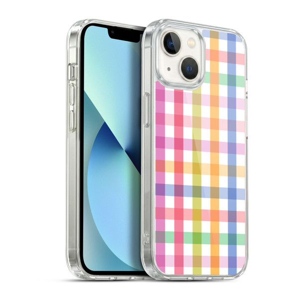 Ninola Colorful Geometric Gingham Soft Gel Case for Apple iPhone 13