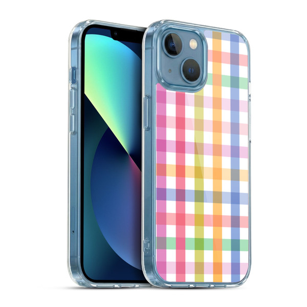 Ninola Colorful Geometric Gingham Soft Gel Case for Apple iPhone 13 Mini & MagSafe