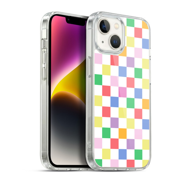 Ninola Colorful Geometric Checkered Soft Gel Case for Apple iPhone 14