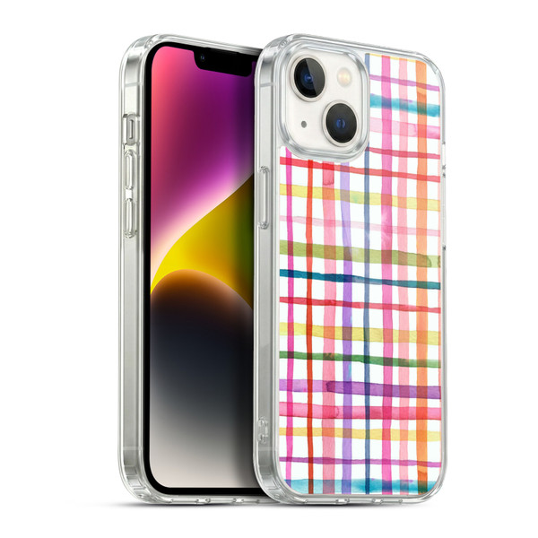 Ninola Colorful Geometric Summer Gingham Soft Gel Case for Apple iPhone 14