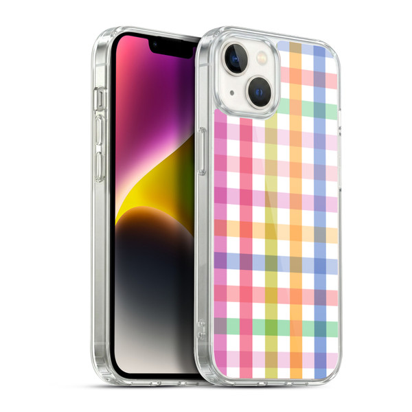 Ninola Colorful Geometric Gingham Soft Gel Case for Apple iPhone 14 Plus & MagSafe