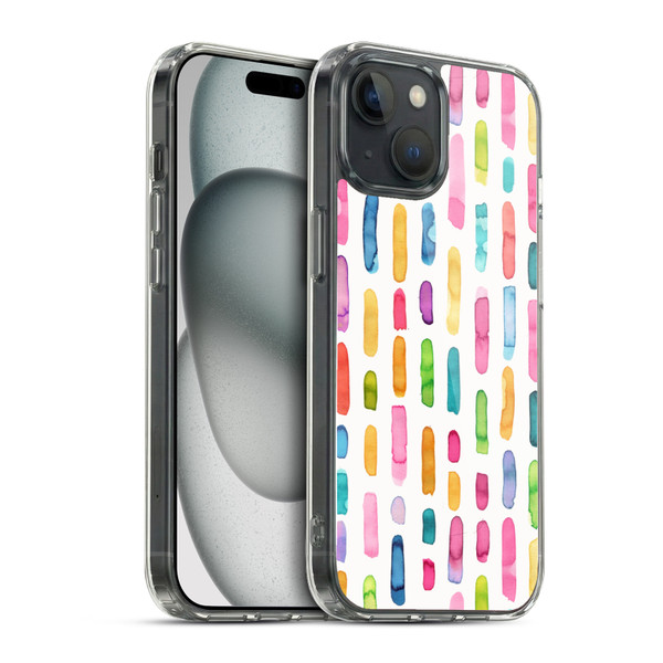Ninola Colorful Geometric Party Stripes Soft Gel Case for Apple iPhone 15 & MagSafe
