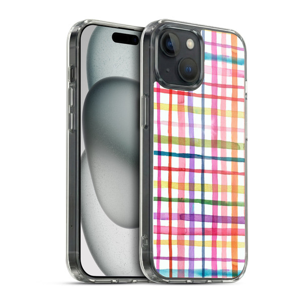 Ninola Colorful Geometric Summer Gingham Soft Gel Case for Apple iPhone 15 & MagSafe