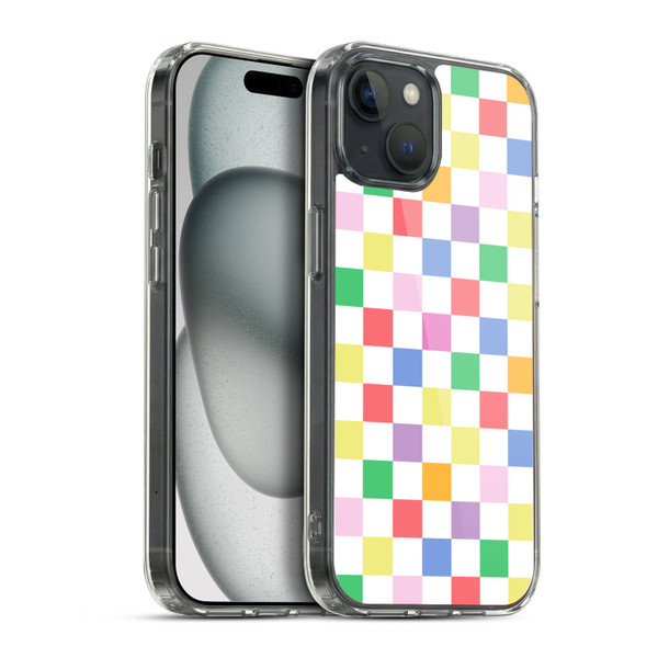 Ninola Colorful Geometric Checkered Soft Gel Case for Apple iPhone 15 Plus & MagSafe