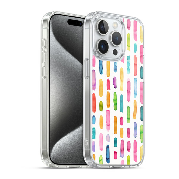 Ninola Colorful Geometric Party Stripes Soft Gel Case for Apple iPhone 15 Pro & MagSafe
