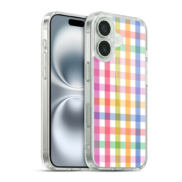 Ninola Colorful Geometric Gingham Soft Gel Case for Apple iPhone 16 & MagSafe