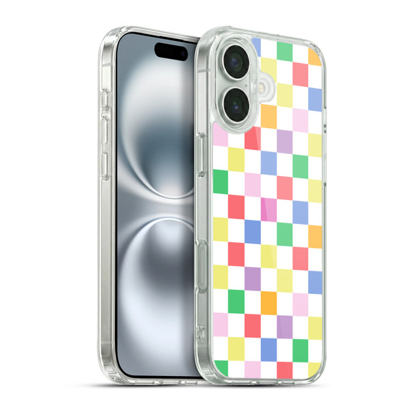 Ninola Colorful Geometric Checkered Soft Gel Case for Apple iPhone 16 Plus & MagSafe