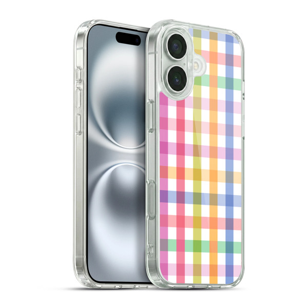 Ninola Colorful Geometric Gingham Soft Gel Case for Apple iPhone 16 Plus & MagSafe