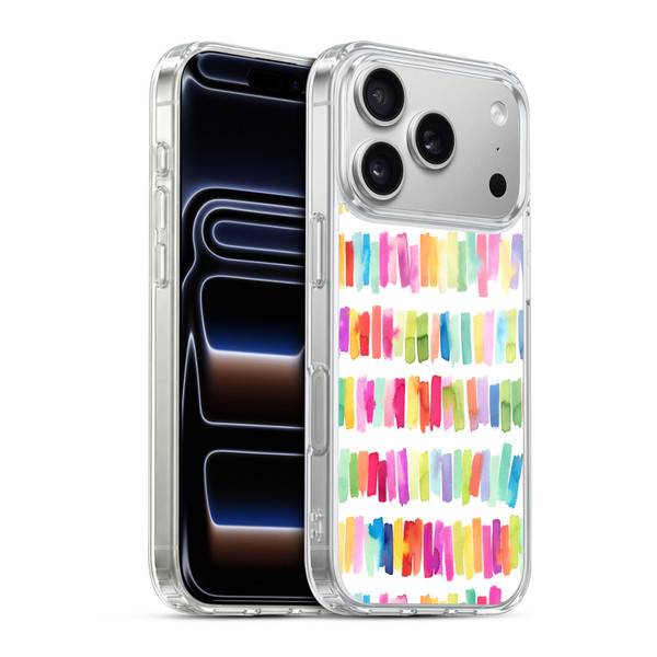 Ninola Colorful Geometric Rainbow Brushstrokes Soft Gel Case for Apple iPhone 17 Pro