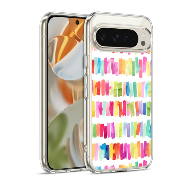 Ninola Colorful Geometric Rainbow Brushstrokes Soft Gel Case for Google Pixel 9 / Pixel 9 Pro