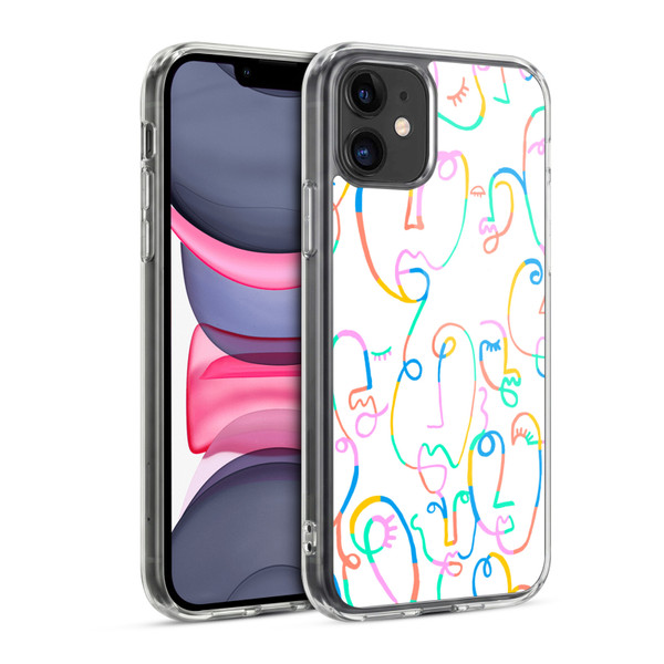 Ninola Colorful Faces White Soft Gel Case for Apple iPhone 11