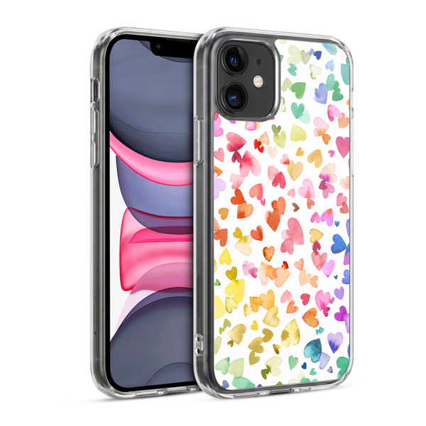 Ninola Colorful Valentines Hearts Soft Gel Case for Apple iPhone 11