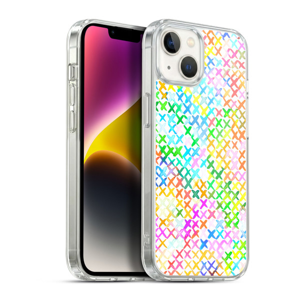 Ninola Colorful Summer Crosstitch Soft Gel Case for Apple iPhone 14 Plus & MagSafe