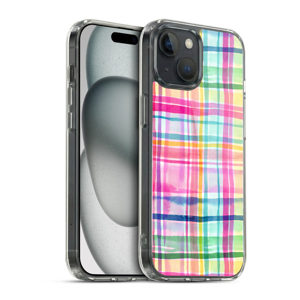 Ninola Colorful Summer Checks Soft Gel Case for Apple iPhone 15 & MagSafe