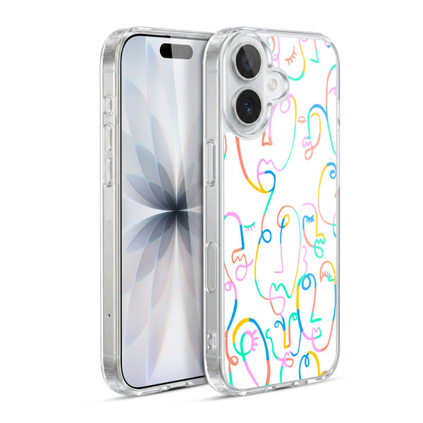 Ninola Colorful Faces White Soft Gel Case for Apple iPhone 17