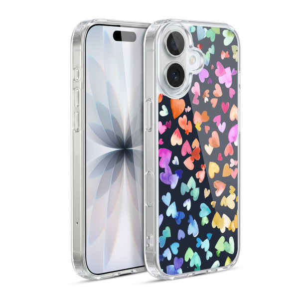 Ninola Colorful Valentines Hearts Black Soft Gel Case for Apple iPhone 17
