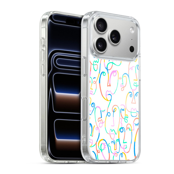 Ninola Colorful Faces White Soft Gel Case for Apple iPhone 17 Pro