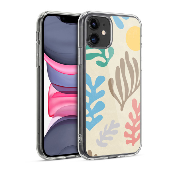 Ninola Freeform Patterns Artistic Modern Leaves Soft Gel Case for Apple iPhone 11