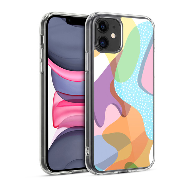 Ninola Freeform Patterns Shapes In Color Soft Gel Case for Apple iPhone 11