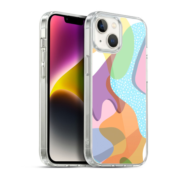 Ninola Freeform Patterns Shapes In Color Soft Gel Case for Apple iPhone 14