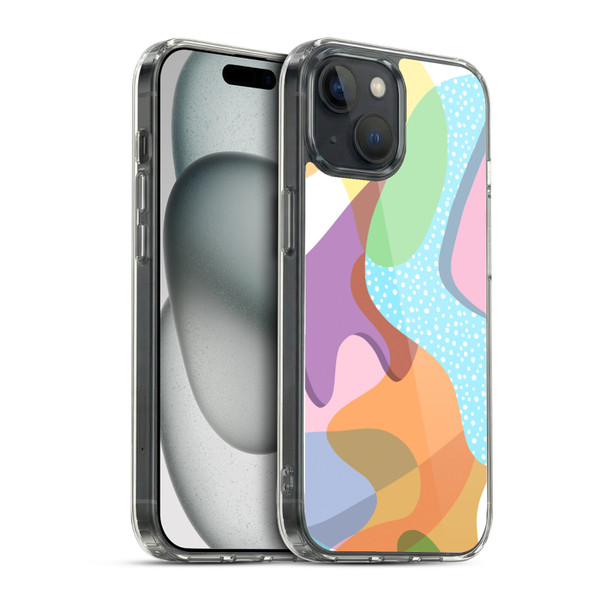 Ninola Freeform Patterns Shapes In Color Soft Gel Case for Apple iPhone 15 & MagSafe
