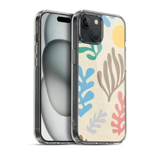 Ninola Freeform Patterns Artistic Modern Leaves Soft Gel Case for Apple iPhone 15 Plus & MagSafe