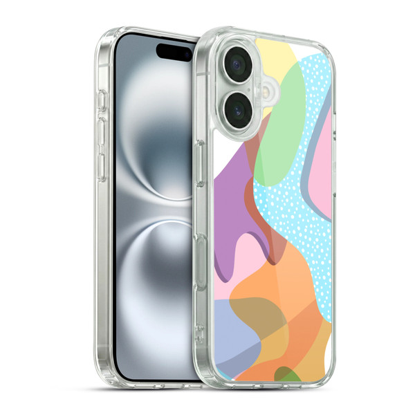 Ninola Freeform Patterns Shapes In Color Soft Gel Case for Apple iPhone 16 & MagSafe