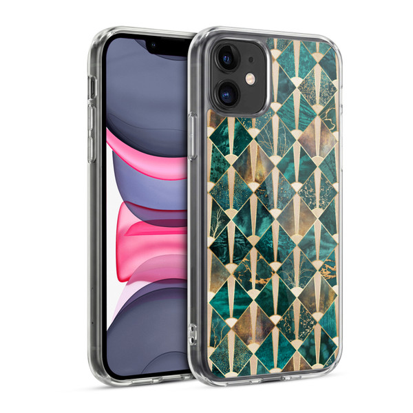 Elisabeth Fredriksson Geometric Design And Pattern Art Deco Tiles - Ocean Soft Gel Case for Apple iPhone 11