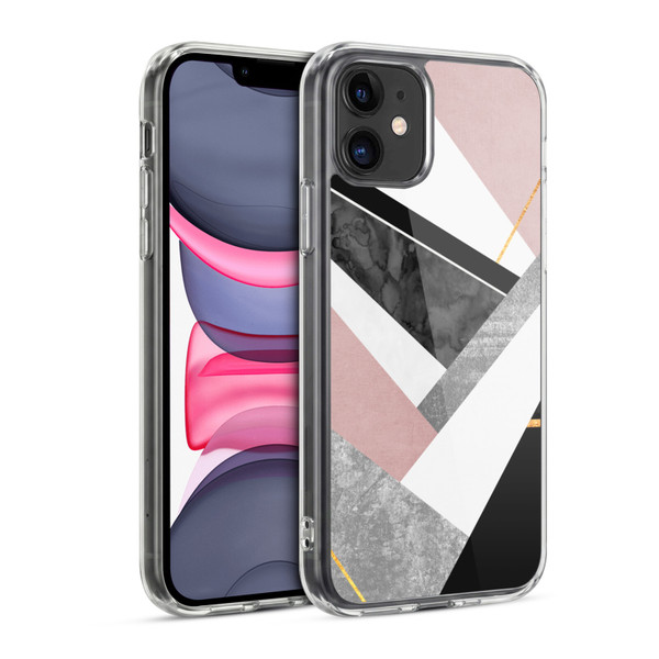 Elisabeth Fredriksson Geometric Design And Pattern Lines And Layers Soft Gel Case for Apple iPhone 11