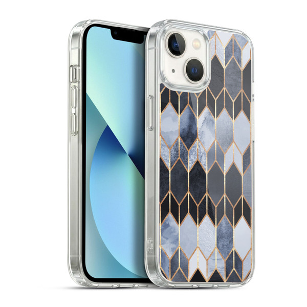 Elisabeth Fredriksson Geometric Design And Pattern Blue Stained Glass Soft Gel Case for Apple iPhone 13