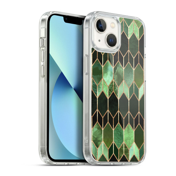 Elisabeth Fredriksson Geometric Design And Pattern Green Stained Glass Soft Gel Case for Apple iPhone 13