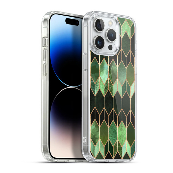 Elisabeth Fredriksson Geometric Design And Pattern Green Stained Glass Soft Gel Case for Apple iPhone 13 Pro Max & MagSafe