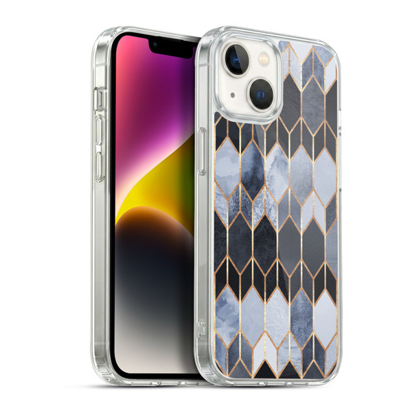 Elisabeth Fredriksson Geometric Design And Pattern Blue Stained Glass Soft Gel Case for Apple iPhone 14