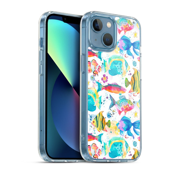 Ninola Ocean Watercolor Fishes Soft Gel Case for Apple iPhone 13 Mini & MagSafe